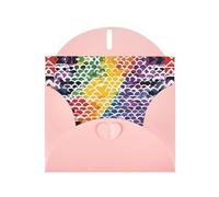 YUGTAEE Tarjeta de felicitación rosa con patrón de arco iris del orgullo gay impreso de 4 x 6 pulgadas para Navidad, cumpleaños de niños, día de San Valentín, aniversarios de boda e invitaciones de