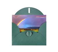 YUGTAEE Tarjeta de felicitación verde oscuro con estampado de arco iris de noche de 4 x 6 pulgadas para Navidad, cumpleaños de niños, día de San Valentín, aniversarios de boda e invitaciones de fiesta