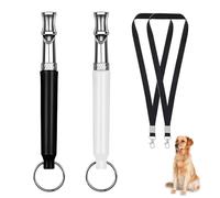YUGUOLAN Silbato para perros de alta frecuencia silencioso, ayuda de educación para perros, silbatos para entrenamiento de perros, silbatos para perros, ayudas para recordar (blanco, negro)