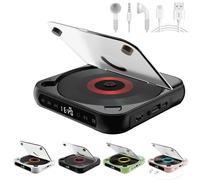 Yuguz Portable CD Player, 2025 New Portable Bluetooth-Compatible CD-Player, Rechargeable with Bluetooth 5.3, Built-in HiFi Speakers, Supports CD/AUX/USB and Repeat Modes (Black)