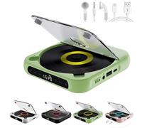 Yuguz Portable CD Player, 2025 New Portable Bluetooth-Compatible CD-Player, Rechargeable with Bluetooth 5.3, Built-in HiFi Speakers, Supports CD/AUX/USB and Repeat Modes (Green)