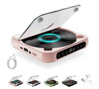 Yuguz Portable CD Player, 2025 New Portable CD Player with Bluetooth, Built-in HiFi Speakers. with Headphones, Supports CD/AUX/USB and Repeat Modes (Pink)