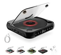 Yuguz Portable CD Player, 2025 New Portable CD Player with Bluetooth, Built-in HiFi Speakers. with Headphones, Supports CD/AUX/USB and Repeat Modes (Black)