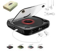Yuguz Portable CD Player, New Bluetooth-Compatible CD-Player with Headphones, Rechargeable CD Players with Bluetooth 5.3, Built-in HiFi Speakers, for Home, Office, Travel (Black)