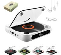 Yuguz Portable CD Player, New Bluetooth-Compatible CD-Player with Headphones, Supports CD/USB/BT and Repeat Modes, Mini Rechargeable Discman (White)