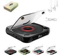Yuguz Portable CD Player, New Bluetooth-Compatible CD-Player with Headphones, Supports CD/USB/BT and Repeat Modes, Mini Rechargeable Discman (Black)