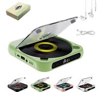 Yuguz Portable CD Player, New Bluetooth-Compatible CD-Player with Headphones, Supports CD/USB/BT and Repeat Modes, Mini Rechargeable Discman (Green)