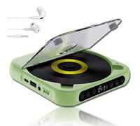 Yuguz Portable CD Player,New Bluetooth-Compatible CD-Player with Headphones,Supports CD/USB/BT and Repeat Modes,Mini Rechargeable Discman for Home,Office and Travel (Green)