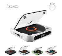 Yuguz Portable CD Player, New Bluetooth-Compatible CD-Player with Headphones, with Bluetooth 5.3, Built-in HiFi Speakers, Supports CD/AUX/USB and Repeat Modes for Home, Office, Travel (White)