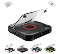 Yuguz Portable CD Player, Portable Bluetooth-Compatible CD-Player, Built-in HiFi Speakers, for Home, Office, Travel (Black)