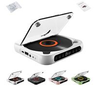 Yuguz Portable CD Player, Portable Bluetooth-Compatible CD-Player, Built-in HiFi Speakers, for Home, Office, Travel (White)