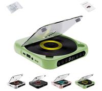 Yuguz Portable CD Player, Portable Bluetooth-Compatible CD-Player, Built-in HiFi Speakers, for Home, Office, Travel (Green)