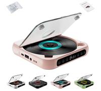 Yuguz Portable CD Player, Portable Bluetooth-Compatible CD-Player, Built-in HiFi Speakers, for Home, Office, Travel (Pink)