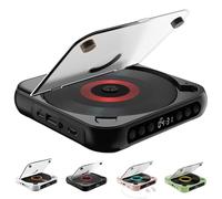 Yuguz Portable CD Player, Portable Bluetooth-Compatible CD-Player, upports CD/USB/BT and Repeat Modes, Mini Rechargeable for Home, Office, Travel (Black)