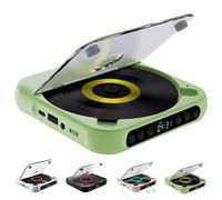 Yuguz Portable CD Player, Portable Bluetooth-Compatible CD-Player, upports CD/USB/BT and Repeat Modes, Mini Rechargeable for Home, Office, Travel (Green)