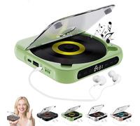 Yuguz Portable CD Player-Portable Bluetooth-Compatible CD-Player, with Headphones and Built-in HiFi Speaker, Supports CD/USB/BT/Aux and Repeat Modes, for Home, Office, Car, Travel (Grenn)