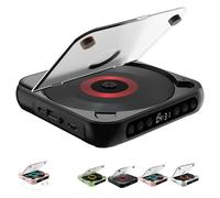 Yuguz Portable CD Player with Bluetooth & HiFi Stereo Speakers, Rechargeable Design Supports CD/USB/AUX/BT Audio Playback and Repeat Modes for Home Office Use (Black)