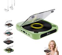 Yuguz Portable CD Player, Yuguz Portable Bluetooth-Compatible CD-Player, with Speakers Headphones, Supports CD/USB/BT and Repeat Modes, for Home, Office, Travel (Green)
