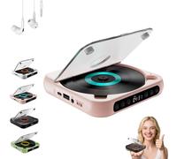 Yuguz Portable CD Player, Yuguz Portable Bluetooth-Compatible CD-Player, with Speakers Headphones, Supports CD/USB/BT and Repeat Modes, for Home, Office, Travel (Pink)