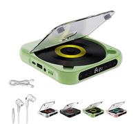 Yuguz Portable CD Player, Yuguz Portable CD Player with Bluetooth, Anti-Skip/Shockproof, Supports Cds/Aux/USB and Repeat Modes, Or Home, Office, Travel (Green)