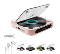 Yuguz Portable CD Player, Yuguz Portable CD Player with Bluetooth, Anti-Skip/Shockproof, Supports Cds/Aux/USB and Repeat Modes, Or Home, Office, Travel (Pink)