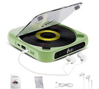Yuguz Portable CD Player, Yuguz Portable CD Player with Bluetooth, Headphones, Rechargeable, for Home, Office, Car, Travel (Green)