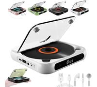 Yuguz - Reproductor de CD portátil con Bluetooth compatible con CD/USB/BT y modos de repetición, altavoces HiFi integrados, pantalla LCD recargable con auriculares para viajes en casa en coche