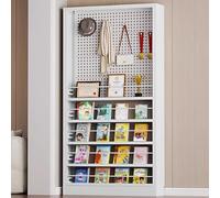 YUGXTH Estantería Alta y Estrecha Detrás de La Puerta, Estantería de Piso con Tablero Perforado y Ganchos, Organizador de Almacenamiento Multiusos for Libros(19.6x5.9x78.7in/50x15x200cm)