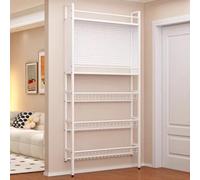 YUGXTH Estantería Detrás de La Puerta, Organizador de Almacenamiento en El Piso con Ganchos y Tablero Perforado, Estanterías Estrechas Detrás de La Puerta for Cocina(28.3x4.7in/72x12cm)