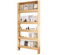 YUGXTH Estantería Estrecha Detrás de La Puerta, Detrás de La Puerta for Libros con Deflector, 5 Niveles Libros Libros Organizadores for Sala de Estar(Natural,60cm/23.6in)