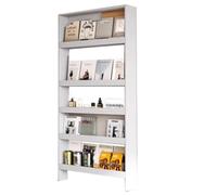 YUGXTH Estantería Estrecha Detrás de La Puerta, Detrás de La Puerta para Libros con Deflector, 5 Niveles Libros Libros Organizadores for Sala de Estar(Wit,80cm/31.5in)