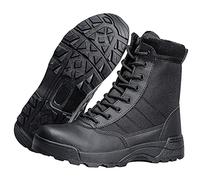 YUHAI Botas tácticas Hombre Militar Zip, Botas Militares al Aire Libre, Botas de Combate del Desierto High Top Top,Black-39(UK 7)