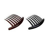 YUHANGCIYE Peine para el cabello de 7 dientes francés, color negro y café, irrompible, buen agarre, para mujeres y niñas, accesorios para el cabello, peines laterales para cabello grueso, peines