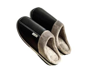 YUHNPSZE Zapatillas Zapatos Cálidos De Felpa Para El Hogar Para Hombre, Zapatillas Antideslizantes Para Interiores, Zapatos Suaves Para El Hogar-Negro-40-41 (Ajuste 39-40)