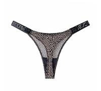 YUHOOE 1Pcs Mujer Sexy Tanga Bragas Crystal Rhinestone Letter Underwear Fitness Gym G-String Moda Low-Rise Hip Lift Tanga Chica Push Up Lencería, Leopardo, L