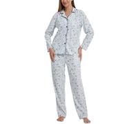 YUHSOW Pijama largo de dos piezas para mujer, parte superior suave, pantalones de pijama, ropa de dormir, ropa de casa, juego de pijama, S