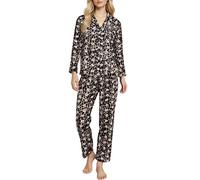 YUHSOW Pijama largo de dos piezas para mujer, parte superior suave, pantalones de pijama, ropa de dormir, ropa de casa, juego de pijama, L