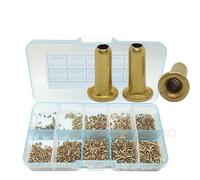 Yuhtech 1000 remaches huecos, remaches huecos de latón, remaches híbridos de cobre con orificio pasante, remaches de ojal totalmente huecos, M0.9-M7