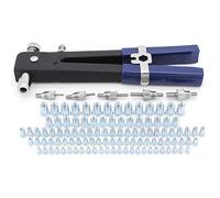 Yuhtech 110Pcs de remachadora de mano Kit de tuerca de remache, kit de tuerca de remache roscado, herramienta de remache de tuerca, remache de mano, pistola de tuerca M3 M4 M5 M6 M8