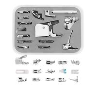 Yuhtech 15pcs Kit de Prensatelas Universales para Máquina de Coser, Pie Multifunción para Dobladillos Accesorios para Brother, Janome, Singer, Carina, Veritas, Dorina