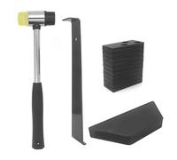 Yuhtech 23 herramientas de suelo laminado, kit de instalación de suelos de madera laminada, herramientas de montaje de suelo laminado con bloque de roscado, mazo de doble cara, barra de tracción y 20