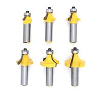 Yuhtech 6 Pcs 1/2 pulgada de vástago redondo sobre la fresa, fresa de corte redondo para trabajar la madera