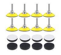 Yuhtech 8 Pcs 2 Pulgada 50mm Plato de Lija 1/4 Pulgada Placa de Papel de Lija Plato de Pulido, con 8 pcs de Almohadilla de Repuesto Almohadilla de Amortiguación de Capa de Espuma Suave