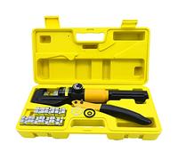 Yuhtech Crimpadora Hidráulica, 10 Tons 8 Dies Crimpadora Hidráulica Herramienta para Terminales Cables de Cobre Aluminio Tubería de Prensado, Prensa para Cables Pinzas 4-70 mm²