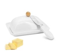 Yuhtech Mantequera con Tapa y Cuchillo, Mantequera de Cerámica mantequero Mango, Porcelana Caja de Mantequilla