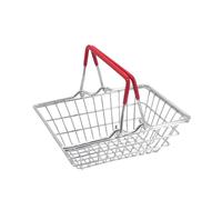 Yuhtech Mini cesta de la compra, cesta de almacenamiento de mano, mini cesta de comestibles, almacenamiento portátil de comestibles para juguetes de compras simulados, almacenamiento y decoración