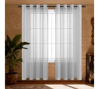 YUHUILI Cortinas Transparente 100 x 240 cm Transparente Bonitas Cortinas Dormitorio Juvenil Monocolor para La Pasillos de Salon y Dormitorios de Juvenil, Gris Claro