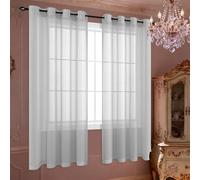 YUHUILI Cortinas Visillos 100 x 245 cm Transparente Cortinas Salon Visillos 100% Poliéster para Sala Cuarto Dormitorio Comedor Salon Cocina Salón, Azul Cielo