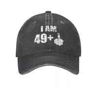 YUHUPMXAV Tengo más de 49 años, Dedo Medio, 50 cumpleaños Regalo: Gorras de béisbol Vaqueras desgastadas, Cultura Pop Punk para Correr Gorras de Golf, Gorra de Golf