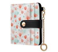 Yuiboo Balloon & Heart Light - Cartera plegable minimalista de piel sintética para mujer y niña